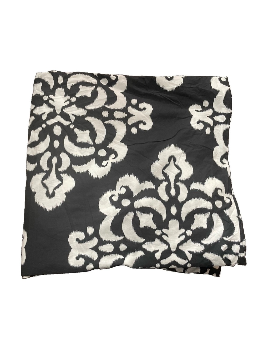 Pottery Barn PB Dorm Full Queen Duvet Cover Black White Damask 100% Cotton